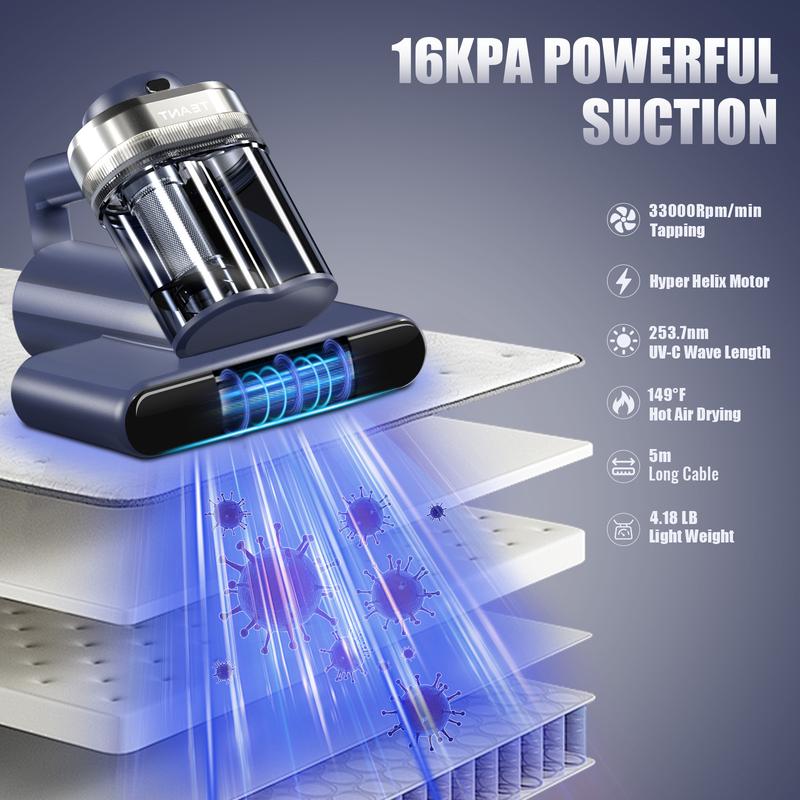 UV-C madrassdammsugare med stark sugkraft 