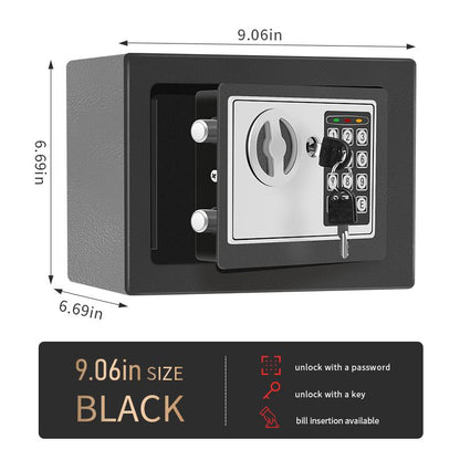 Stöldskyddande elektroniskt kassaskåp för kontanter och värdesaker