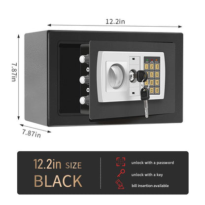 Stöldskyddande elektroniskt kassaskåp för kontanter och värdesaker